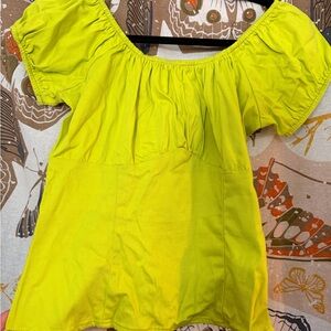 Pinup Couture Chartreuse Green Blouse
